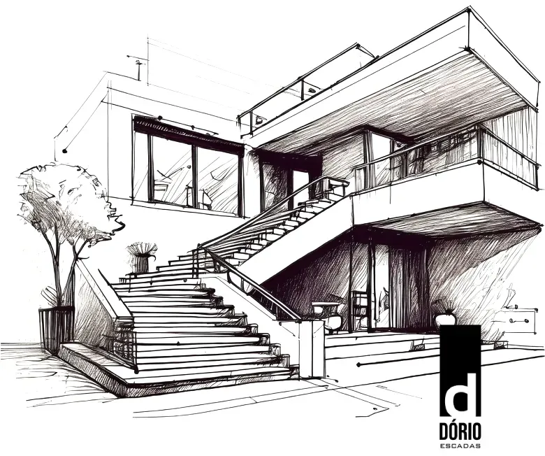 Escada de concreto Dório