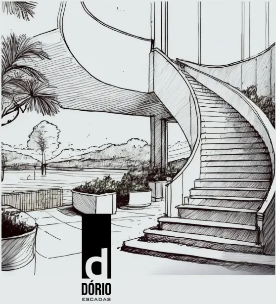 Escada de concreto Dório